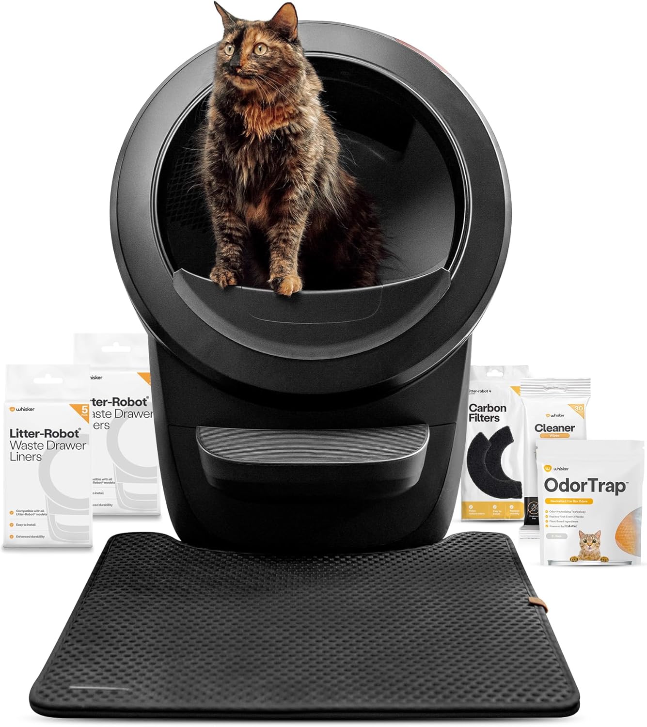 Litter-Robot 4 self-cleaning cat litter box by Whisker in black
